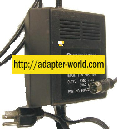 COMMODORE 902503-02 AC ADAPTER 5VDC 6.5VA CLASS 2 POWER SUPPLY - Click Image to Close